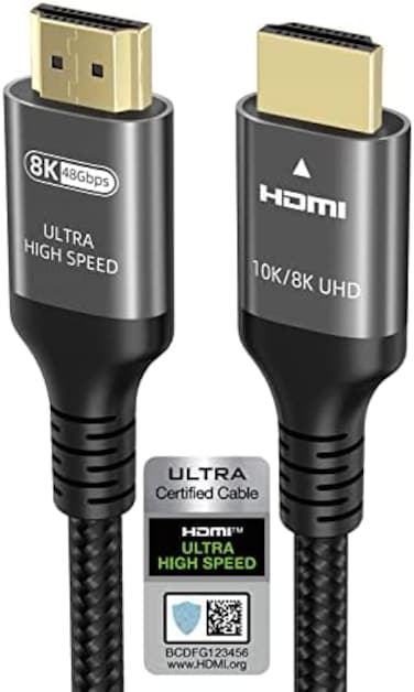 كابل HDMI من Ubluker بدقة 10K و8K و4K، بسرعة 48 جيجابت في الثانية، وطول 3 أمتار، معتمد فائق السرعة، يدعم دقة 4K بمعدل 240 هرتز و144 هرتز، ودقة 8K بمعدل 60 هرتز، وزمن استجابة 0.01 مللي ثانية، ويدعم HDR