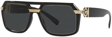 Versace Man Sunglasses Black Frame, Dark Grey Lenses, 58MM.