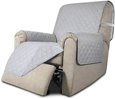 Easy-Going Recliner Chair Slipcover Reversible Sofa Cover Water Resistant Couch Cover Furniture Protector with Elastic Straps for Pets Dog (Recliner, Light Gray/Light Gray.
