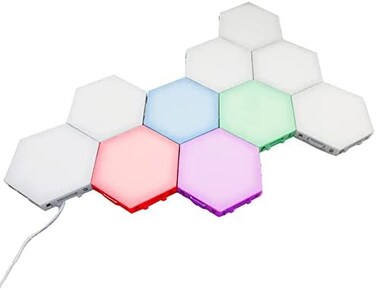 Bright Autism Tap Tap Led Lights (6 Pc&ndash; Touch Sensitive Lights, Visual Stimulation, Tactile and Visual Sensory Tool, Designed for Sensory Motor Aids, Hexagonal Wall Lights.