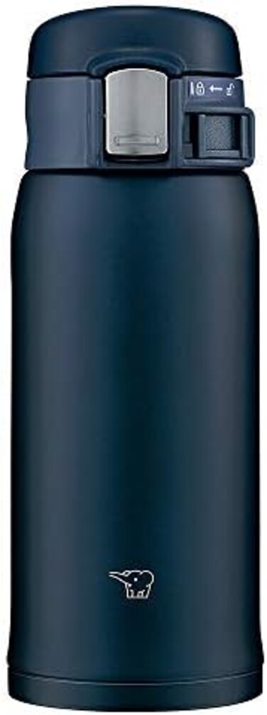 زجاجة مياه زوجيروشي SM-SF36-AD، كوب من الفولاذ المقاوم للصدأ للشرب المباشر [فتح بلمسة واحدة]، سعة 12.2 أونصة سائلة (360 مل)، لون كحلي.