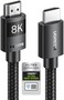 UGREEN HDMI Cable 2M 8K HDMI 2. 1 Ultra HD High-Speed 48Gbps 8K@60Hz Braided Cord eARC Dynamic HDR Dolby Vision Compatible with MacBook Pro PS5 Switch TV Xbox Roku UHD TV Blu-ray Projector.