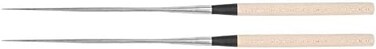 Agatige Sushi Chopsticks, 12in Long Stainless Steel Japanese Chopsticks with Wood Handle Chef's Plating Tools.
