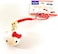Friend Hello Kitty Sanrio Bell Key Chain with Mascot (Red, White.