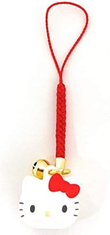 Friend Hello Kitty Sanrio Bell Key Chain with Mascot (Red, White.
