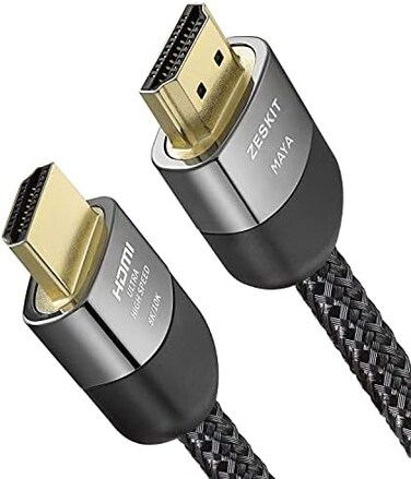 Zeskit Maya 2. 1 8K HDMI Cable 5ft, 4K120Hz 48Gbps for eARC Soundbar Ethernet Gaming 144Hz, Certified Ultra High Speed HDR VRR HDCP 2. 2 2. 3 Compatible with Dolby Vision Atmos Apple TV Xbox Series X