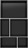 Bambloom Black Bamboo Bathroom Drawer Organizer, Wooden Kitchen Utensil Holder Set of 5, Stackable Junk Drawer Organizer Tray, Multi-Use Storage Bins Boxs Dividers for Home, Office, Clothing, Makeup,