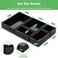 Bambloom Black Bamboo Bathroom Drawer Organizer, Wooden Kitchen Utensil Holder Set of 5, Stackable Junk Drawer Organizer Tray, Multi-Use Storage Bins Boxs Dividers for Home, Office, Clothing, Makeup,