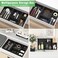 Bambloom Black Bamboo Bathroom Drawer Organizer, Wooden Kitchen Utensil Holder Set of 5, Stackable Junk Drawer Organizer Tray, Multi-Use Storage Bins Boxs Dividers for Home, Office, Clothing, Makeup,