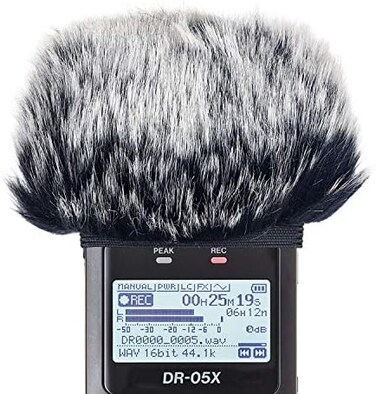 SUNMON Outdoor Microphone Windscreen For Tascam DR 05X DR 05 Mic Recorders,Furry Tascam Windscreen Cover.