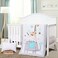 JISEN 3 Piece Crib Bedding Set Crib Quilt Crib Sheet Pillowcase - Soft Microfiber Printed Nursery Set for Baby Boys or Girls Gray.