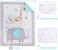 JISEN 3 Piece Crib Bedding Set Crib Quilt Crib Sheet Pillowcase - Soft Microfiber Printed Nursery Set for Baby Boys or Girls Gray.
