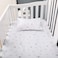 JISEN 3 Piece Crib Bedding Set Crib Quilt Crib Sheet Pillowcase - Soft Microfiber Printed Nursery Set for Baby Boys or Girls Gray.