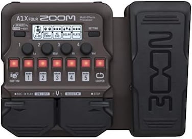 Zoom A1X FOUR Acoustic Instrument Multi-Effects Processor with Expression Pedal, Acoustic Modeling, Looper, Rhythm Section, For Guitar, Saxophone, Trumpet, Violin, Harmonica, and Upright Bass.