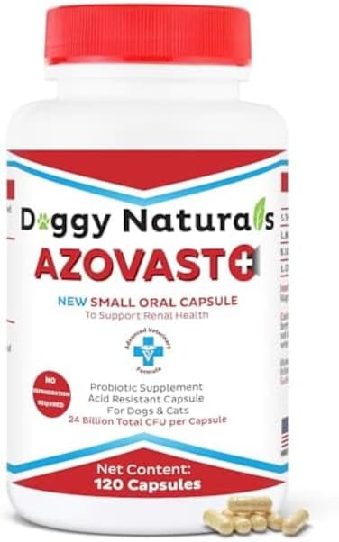 Pet Health Pharma Azovast Plus Kidney Health Supplement for DogsCats, 120ct - NO Refrigeration Required - Help Support Kidney FunctionManage Renal Toxins - Renal Care Supplement Capsule(U. S. A(120 Ca