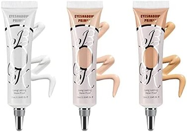 LOKFAR 3 Pack Matte Eyeshadow Primer for Oily Lids No Crease White Medium Dark Cream Eye Primer Makeup Eyeshadow Base WaterproofLong Lasting Eyelid Primer Liquid Eye-shadow for All Shadows (Set E.