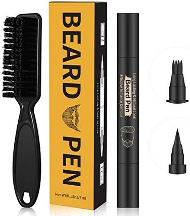 MISICH Beard Pencil Filler for man Water Proof Beard pen and beard brush Long Lasting Coverage Natural Finish, Male Mustache Repair Shape, Effective Enhance Facial Hair &iuml;&frac14;&Euml;&dagger;BLACK&iuml;&frac14;&acirc;&euro;.