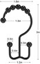 Goowin Shower Curtain Hooks, Shower Curtain Rings, Stainless Steel Shower Curtain Hooks Rust Proof Free Sliding Double Shower Hooks for Curtain, Shower CurtainsLiners (Black.