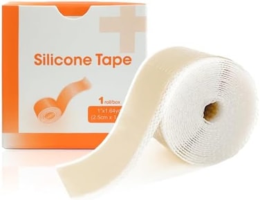 CARBOU Silicone Scar Sheets (1" x 60"Roll, Soft Silicone Scar Tape for Scars Removal, Reusable Easy-Tear Silicone Tape Painless Scar Removal for Surgery, C-section, Burn, Acne, Keloid, Thyroid.