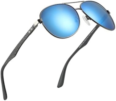 ZENOTTIC Polarized Aviator Sunglasses for Men Carbon Fiber Temple Pilot Sun Glasses with Mirrored Lens UV Protection.