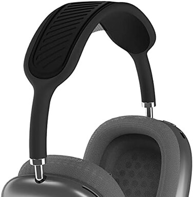 WQNIDE Headband Cover for Apple AirPods Max, Washable Soft Silicone Headphone Headband Protectors/Comfort Cushion/Top Pad Protector Sleeve Compatible with AirPods Max (Black.