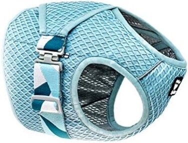سترة تبريد Hurtta Cooling Wrap للكلاب، سترة تبريد صيفية، لون أزرق فاتح أكوامارين، 75-85 سم.