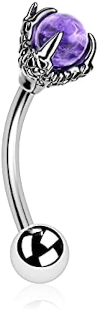 OUFER Rook Earrings Dragon Claw Eyebrow Rings 316L Surgical Steel 16G Curved Barbell Rook Daith Piercing Jewelry.