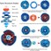 مجموعة AIBREAY Gyros المكونة من 6 قطع، مجموعة بداية لعبة Battleling Tops Metal Fusion مع ملصقات وقاذفتين، فكرة هدية رائعة للأطفال من عمر 6 سنوات فما فوق...