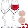 INFTYLE Rose Cocktail Glass Wine Goblet Glasses Flower Drinkware Set of 2, Crystal Champagne Flutes Classy Red Wine Glass, Ideal Gifts for Housewarming, Wedding, Birthday Celebrations.