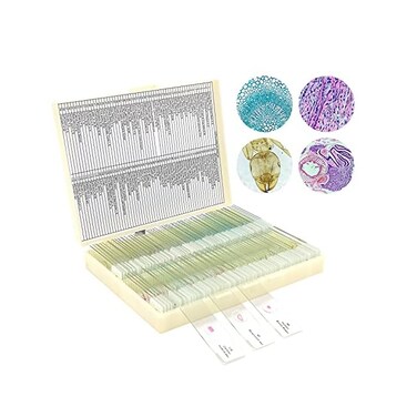 LAKWAR 120 Microscope Slides with Specimens for Kids, Prepared Microscope Slides for Kids Microbiology, Prepared Microscope Slides for Adults.