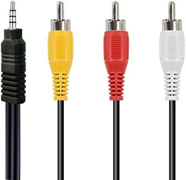 AILTECK 3. 5mm to RCA Camcorder AV Audio Video Output Cable, 3 RCA to 3. 5mm AV Input Cord Replacement for Sony TV TCL TV 5FT.