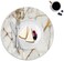 LANEABUY Round Leather Placemats Set of 4 PU Waterproof Non-Slip Washable Heat Resistant Place Mat for Kitchen Dining Table - Marble Gold Line.