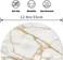 LANEABUY Round Leather Placemats Set of 4 PU Waterproof Non-Slip Washable Heat Resistant Place Mat for Kitchen Dining Table - Marble Gold Line.