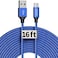 etguuds [16ft/5m] Extra Long USB C Cable, USB-A 2. 0 to USB Type C Cable Fast Charging Nylon Braided Charger Cord for USB-C PhoneTablet, Blue.
