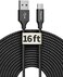 etguuds [ 16ft/5m Extra Long USB C Cable, USB-A 2. 0 to Type C Cable Fast Charger Nylon Braided Cord Compatible with Samsung Galaxy Note, LG, Moto, Google, Switch, Camera and Other USB-C Device.