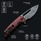 CIVIVI Odium Small Damascus Folding Knife &ndash;2. 65" Flipper Pocket knife for EDC Camping, Cuibourtia Wood Handle, Ball Bearings Pivot, Reversible Deep Carry Clip C2010DS-1.