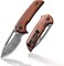 CIVIVI Odium Small Damascus Folding Knife &ndash;2. 65" Flipper Pocket knife for EDC Camping, Cuibourtia Wood Handle, Ball Bearings Pivot, Reversible Deep Carry Clip C2010DS-1.