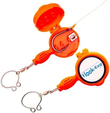 HOOK-EZE Fishing Tool - Hook TyingSafety DeviceLine Cutter - Cover Hooks on 2 PolesTravel Safely fully rigged. Multi function Fishing Device.