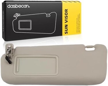 واقي الشمس الجانبي الأيسر للسائق من Dasbecan متوافق مع Mazda CX-9 2010-2015 يستبدل TDY1-69-320 رمادي اللون مع مرآة وإضاءة زينة.