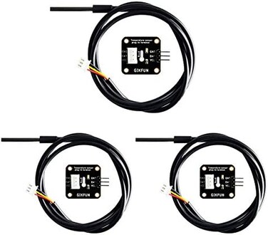 Gikfun DS18B20 Waterproof Digital Temperature Sensor with Adapter Module for Arduino (Pack of 3 SetsEK1183.