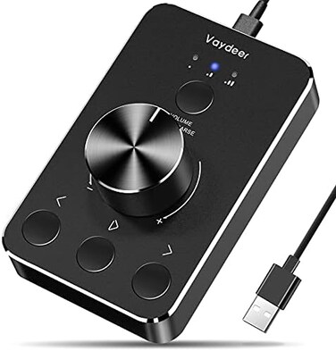 VAYDEER Volume Control Knob with One-Click Mute Function and 3 Volume Control Modes, USB Volume Knob Multimedia Controller for Win 7/8/10/Mac, Christams Gift for Men.