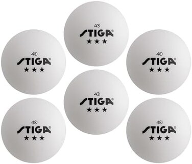 STIGA Tournament-Quality 3-Star Ping Pong Balls &ndash; Official Size and 40mm Weight &ndash; Ultimate Durability and High-Performance Table Tennis Balls &ndash; 6 Pack (White- for Indoor/Outdoor Ping Pong Table.