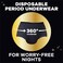 Always Zzzs Overnight Disposable Period Underwear for Women, Size Small/Medium, Black Period Panties, Leakproof, 7 Count x 2 Packs (14 Count Total.