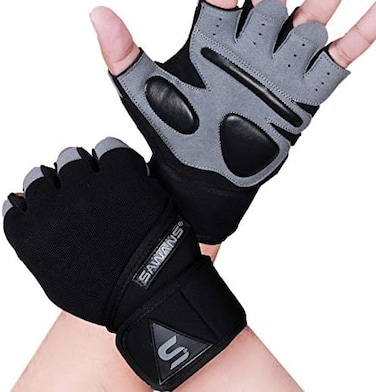 SAWANS Gym Gloves Training Weight lifting Gloves for Men Women Wrist Support Padded Extra Grip Palm Protection Exercise Fitness Workout Gloves Cycling,Hanging,Pull ups,Breathable.