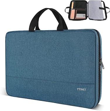 Ytonet Laptop Sleeve Case 15. 6 Inch, Slim Water Resistant TSA Carrying Case with Handle, Protective Laptop Cover Compatible with HP Dell Lenovo Asus Notebooks, Gifts for Men Women, Deep Teal.