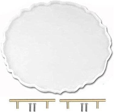 RESINWORLD 13 Inch Large Silicone Tray Mold, Big Geode Silicone Mold, Irregular Shaped Round Resin Geode Tray Molds for Making Resin Craft DIY Home Decoration.