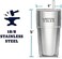 كوب YETI Rambler سعة 26 أونصة مزود بماصة، معزول بتفريغ الهواء، مصنوع من الفولاذ المقاوم للصدأ مع غطاء ماصة، لون كحلي.