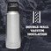 زجاجة YETI Rambler سعة 46 أونصة، معزولة بتفريغ الهواء، مصنوعة من الفولاذ المقاوم للصدأ مع غطاء للشرب السريع، لون أسود.