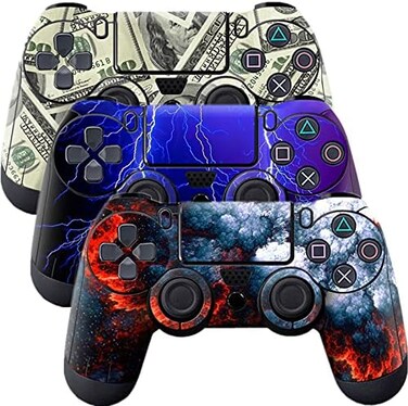 Oiokew Skin for Ps4 Controller, 3pcs Whole Body Vinyl Decal Cover Sticker for Playstation 4 Controller (PS4 Controller2.