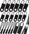 WAVEBEEXS Zipper Pull, Universal Zipper Pull Replacement Kit, Removable Zipper Pulls Tab Replacement (20 Pcs, Black Zipper Pulls for Jackets, Luggage, Backpacks, Purses, Boots, Pants, Tents, (3 Styles